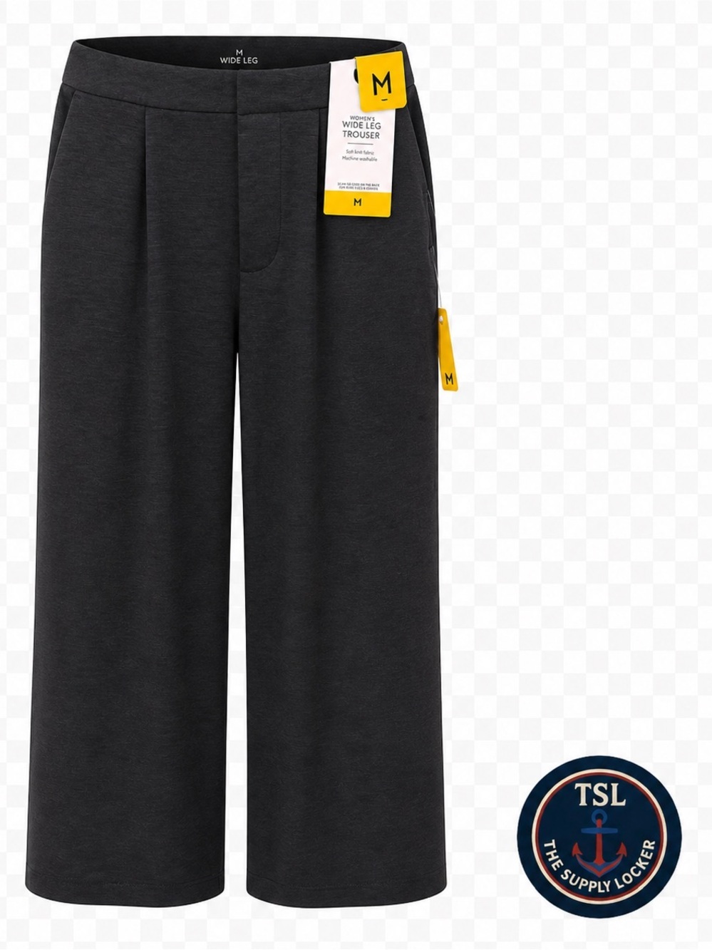 Member’s Mark Women Wide Leg Trousers Black Size M NWT Stretch